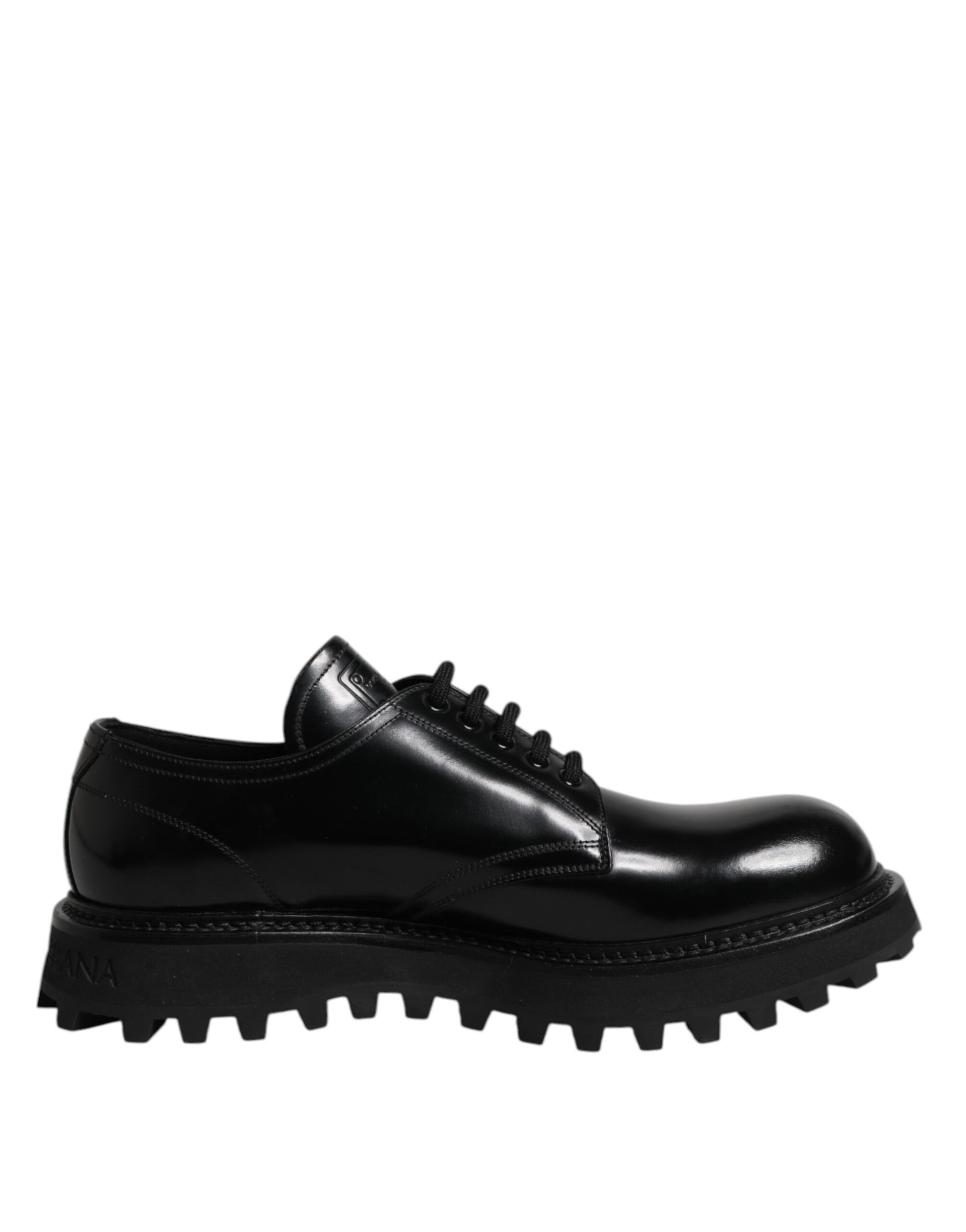 Dolce & Gabbana Black Leather Lace Up Derby Men Dress Shoes Dolce & Gabbana