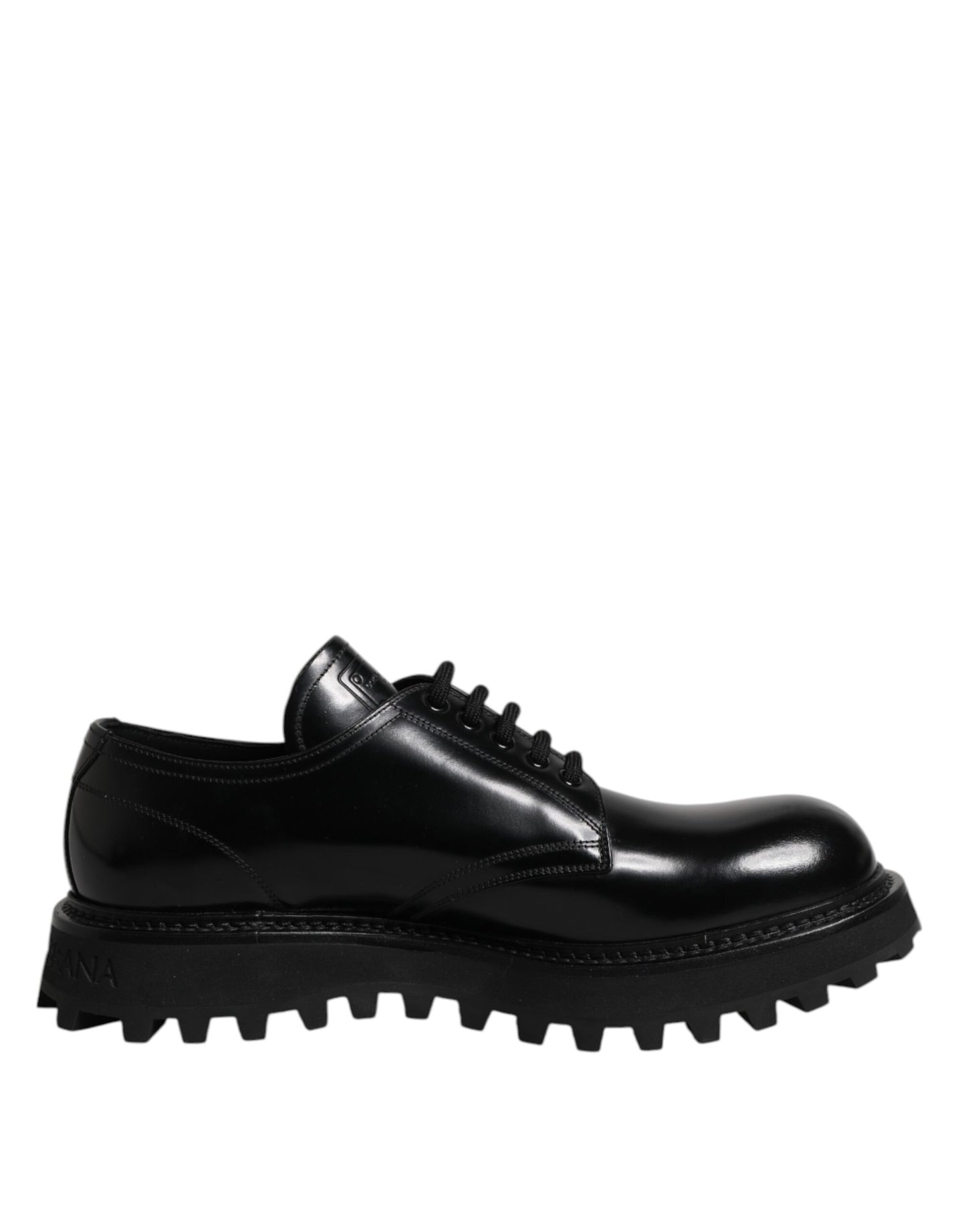 Dolce & Gabbana Black Leather Lace Up Derby Men Dress Shoes Dolce & Gabbana