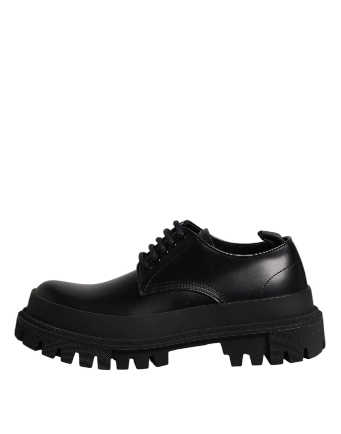 Dolce & Gabbana Black Leather Lace Up Derby Men Dress Shoes Dolce & Gabbana
