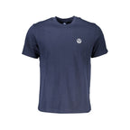 Blue cotton men's T-shirt by North Sails featuring a classic crewneck and logo design.