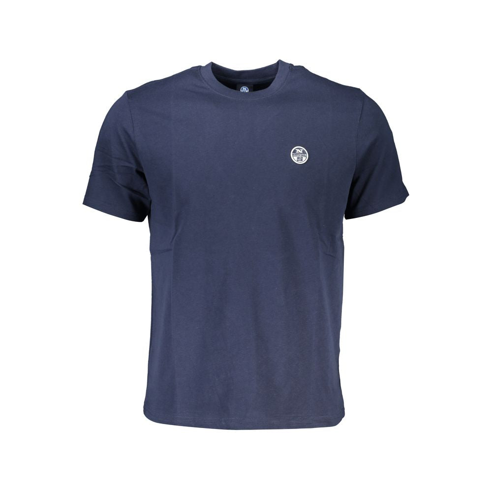 Blue cotton men's T-shirt by North Sails featuring a classic crewneck and logo design.