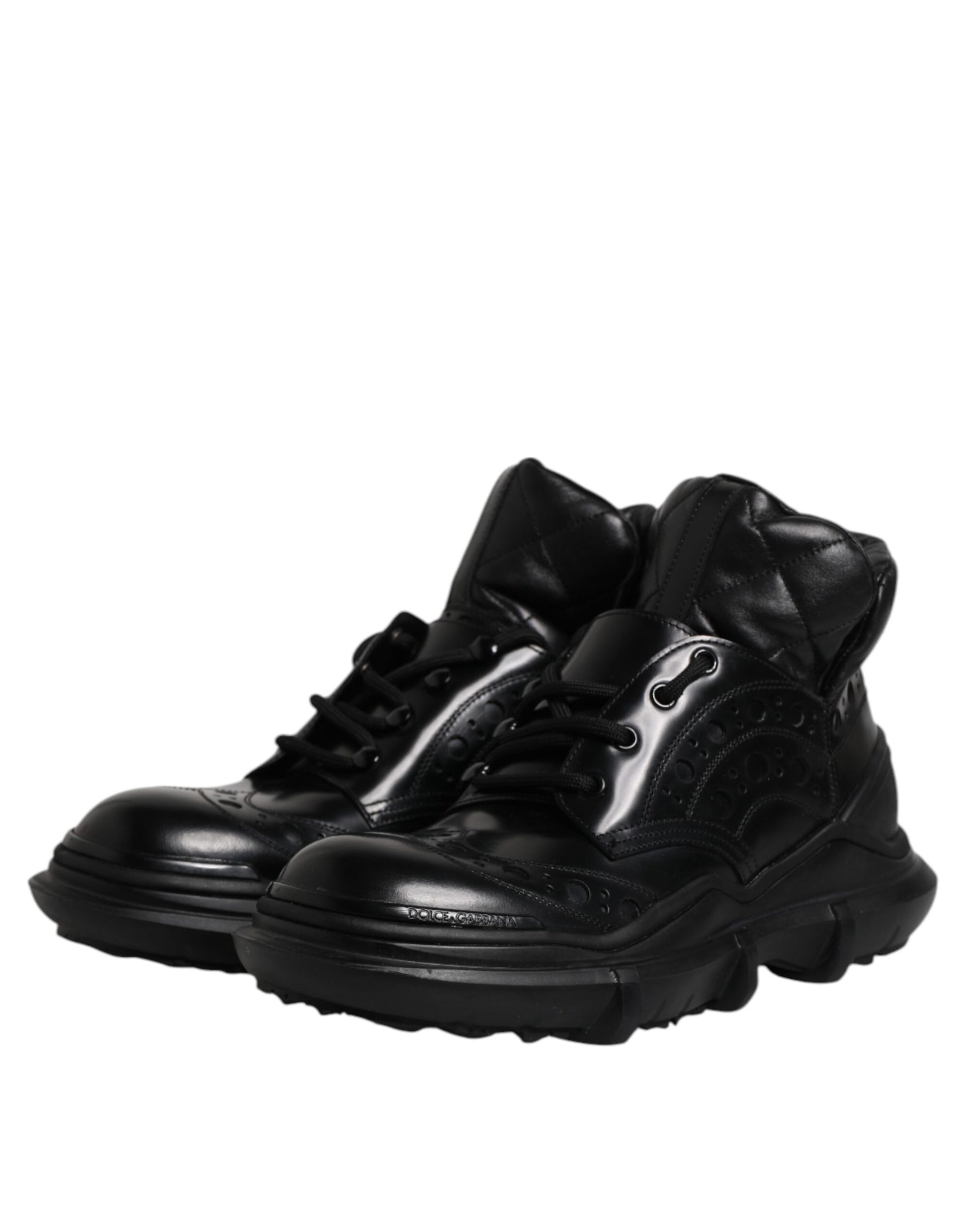 Dolce & Gabbana Black Leather Casual Mens Ankle Boots Shoes Dolce & Gabbana