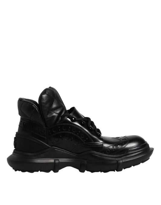 Dolce & Gabbana Black Leather Casual Mens Ankle Boots Shoes Dolce & Gabbana