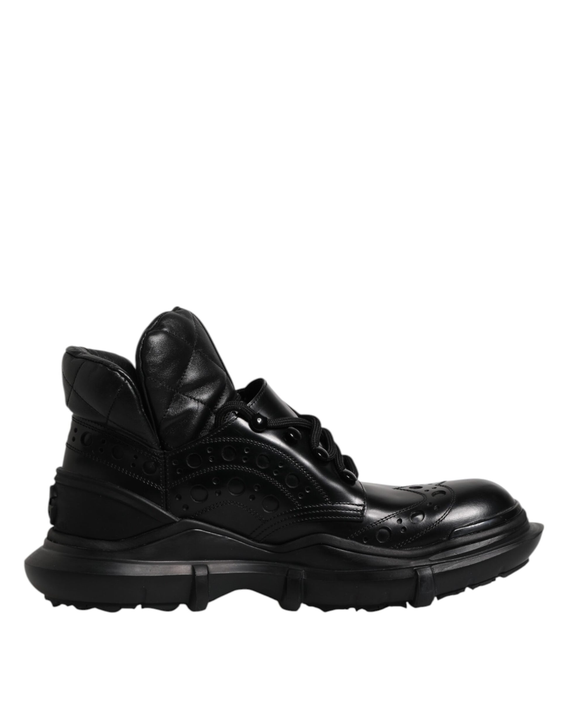 Dolce & Gabbana Black Leather Casual Mens Ankle Boots Shoes Dolce & Gabbana