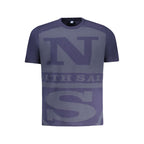Blue cotton men's T-shirt from North Sails with a classic fit and crew neckline, featuring subtle branding and comfortable fabric.
