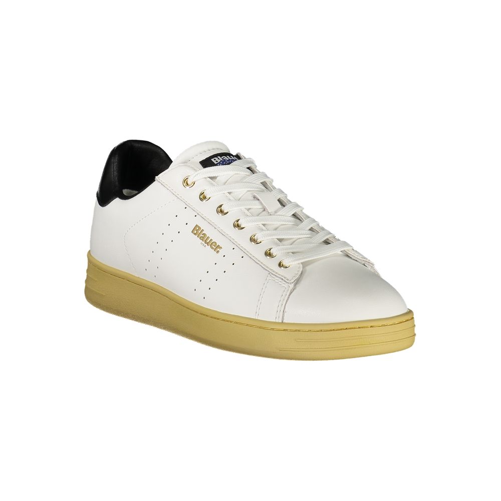 Blauer white polyurethane men's sneaker with sleek design and comfortable sole, perfect for casual wear.