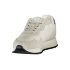 Tommy Hilfiger Bianco leather men's sneaker with white design and laces, casual slip-on style, on a neutral background.