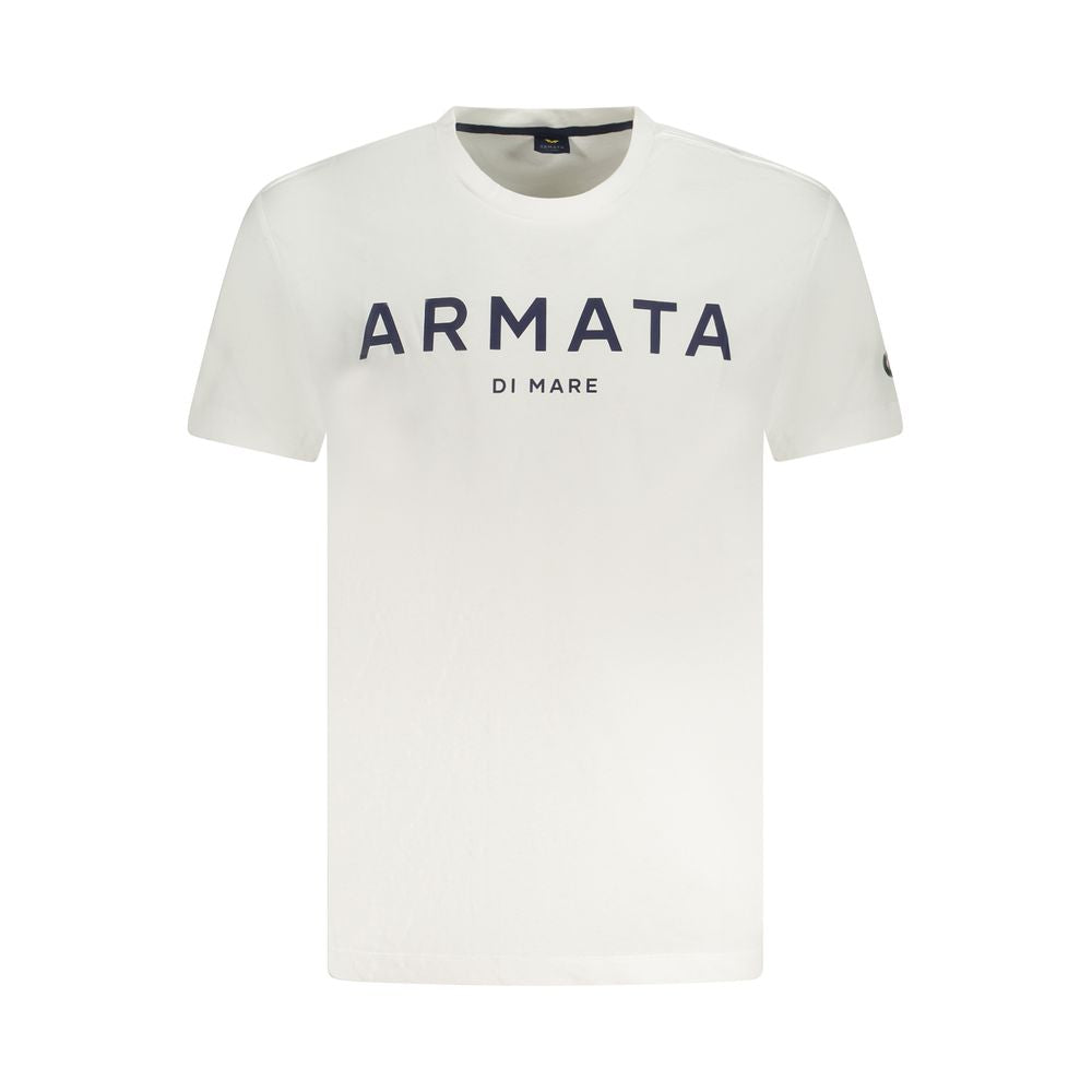 White cotton men's T-shirt by Armata Di Mare, lightweight and casual with a classic fit and subtle branding details.