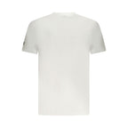 White cotton men's T-shirt by Armata Di Mare with a classic fit and crew neckline, displayed flat on a plain background.