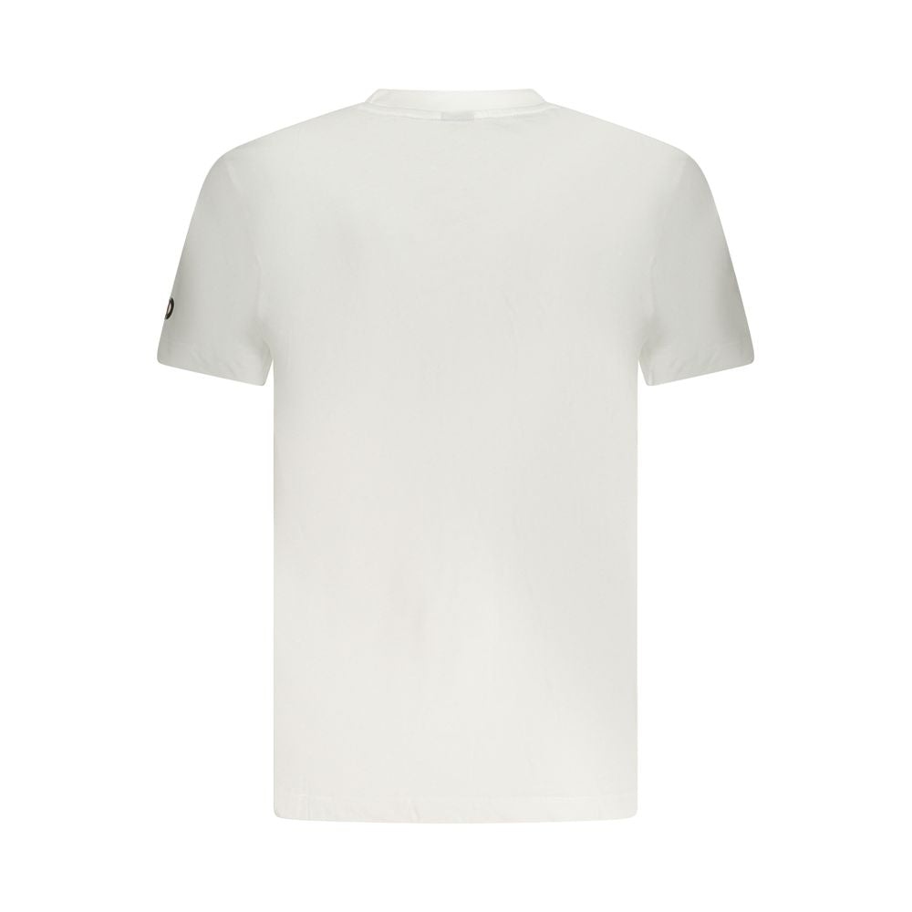 White cotton men's T-shirt by Armata Di Mare with a classic fit and crew neckline, displayed flat on a plain background.