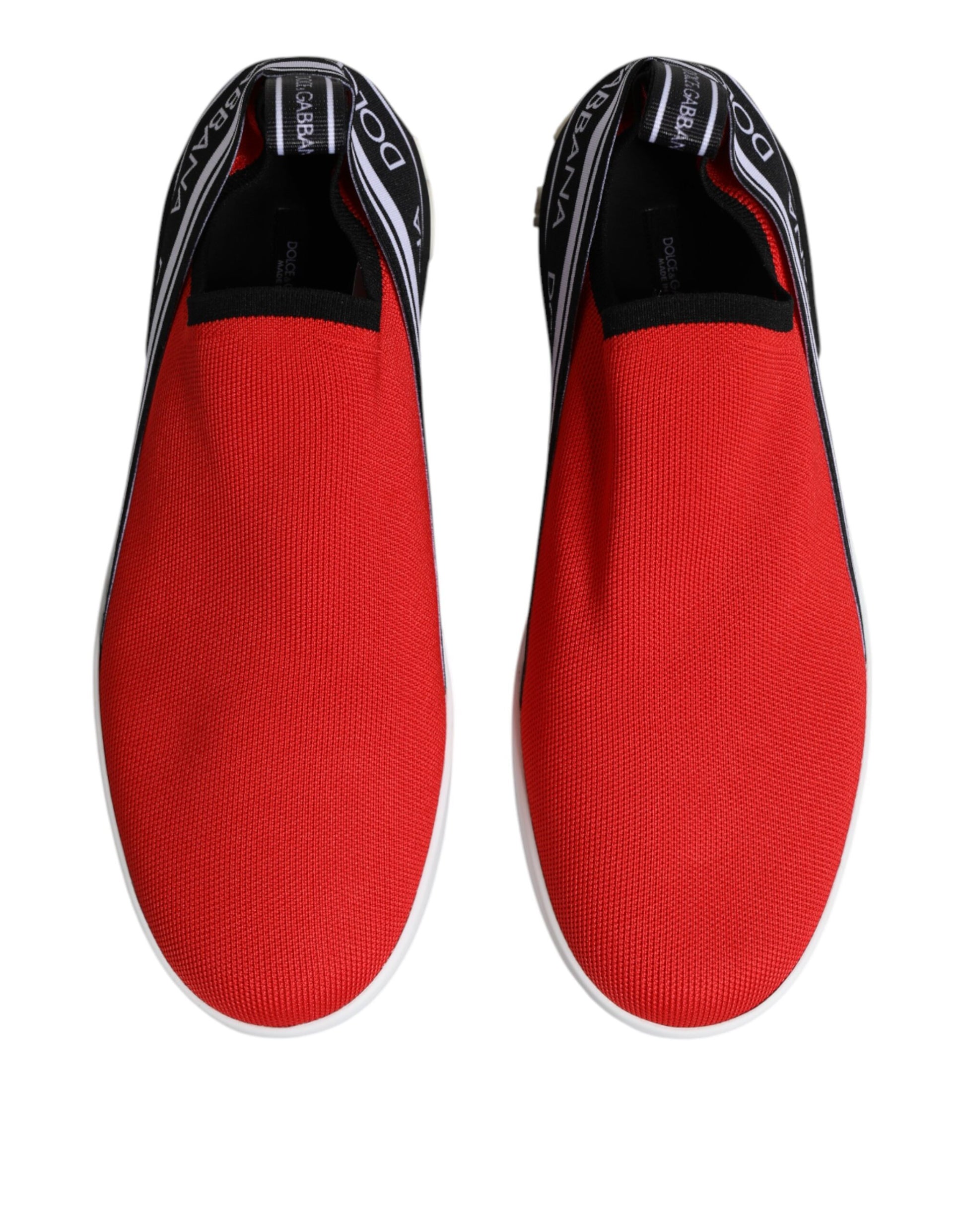 Dolce & Gabbana Red Logo Low Top Slip On Men Sneakers Shoes Dolce & Gabbana