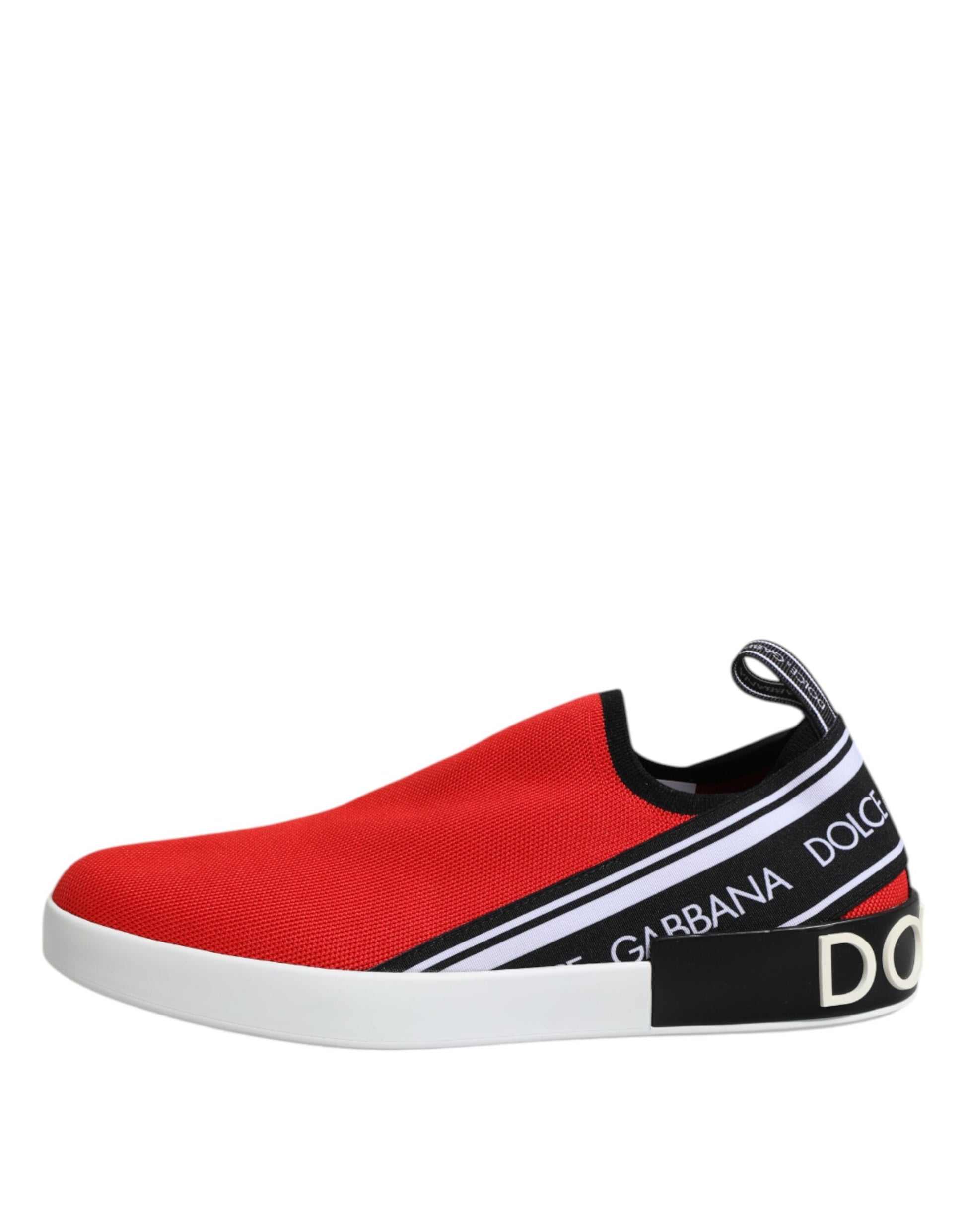 Dolce & Gabbana Red Logo Low Top Slip On Men Sneakers Shoes Dolce & Gabbana