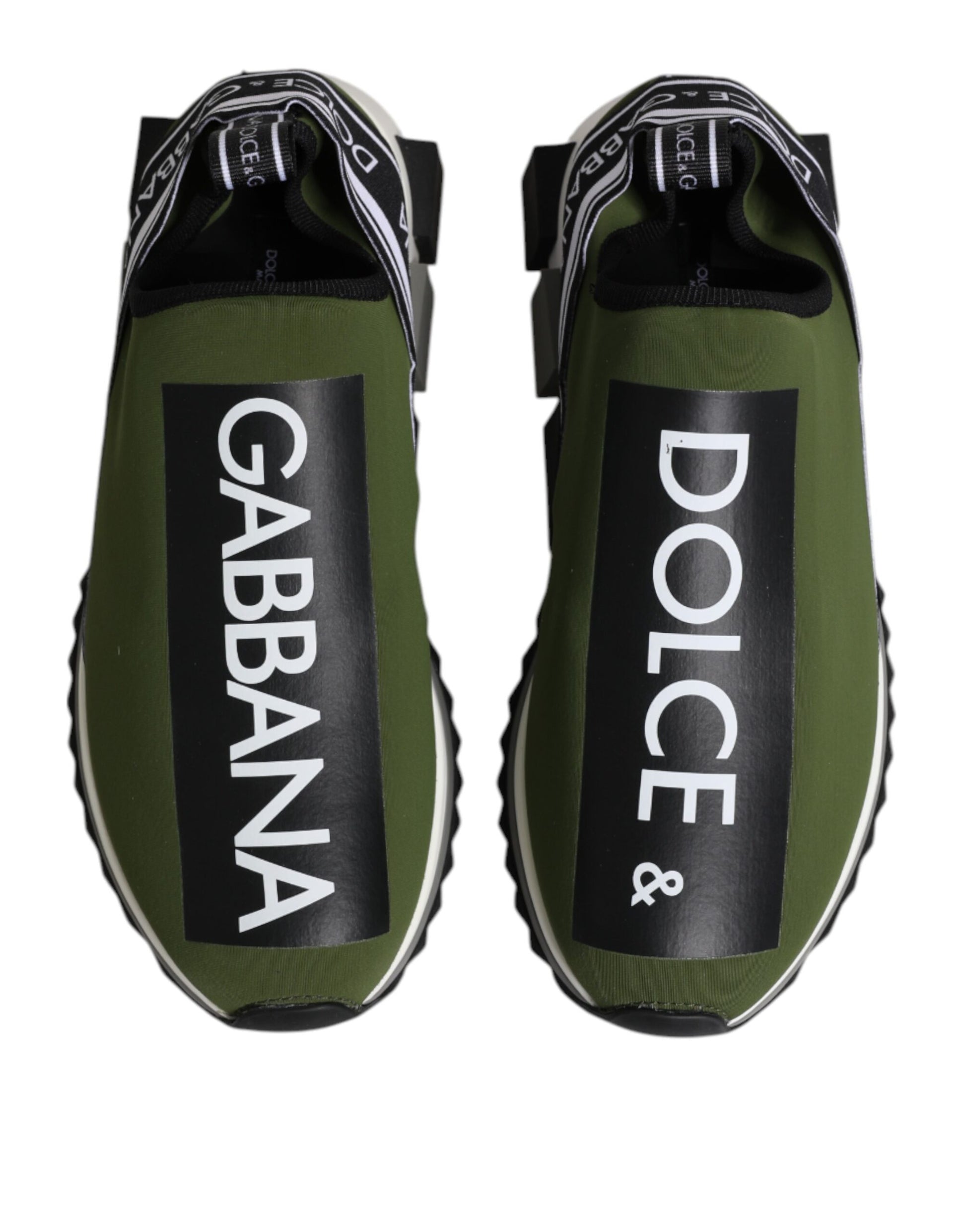 Dolce & Gabbana Green Black Slip On Sorrento Sneakers Shoes Dolce & Gabbana