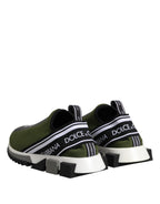 Dolce & Gabbana Green Black Slip On Sorrento Sneakers Shoes