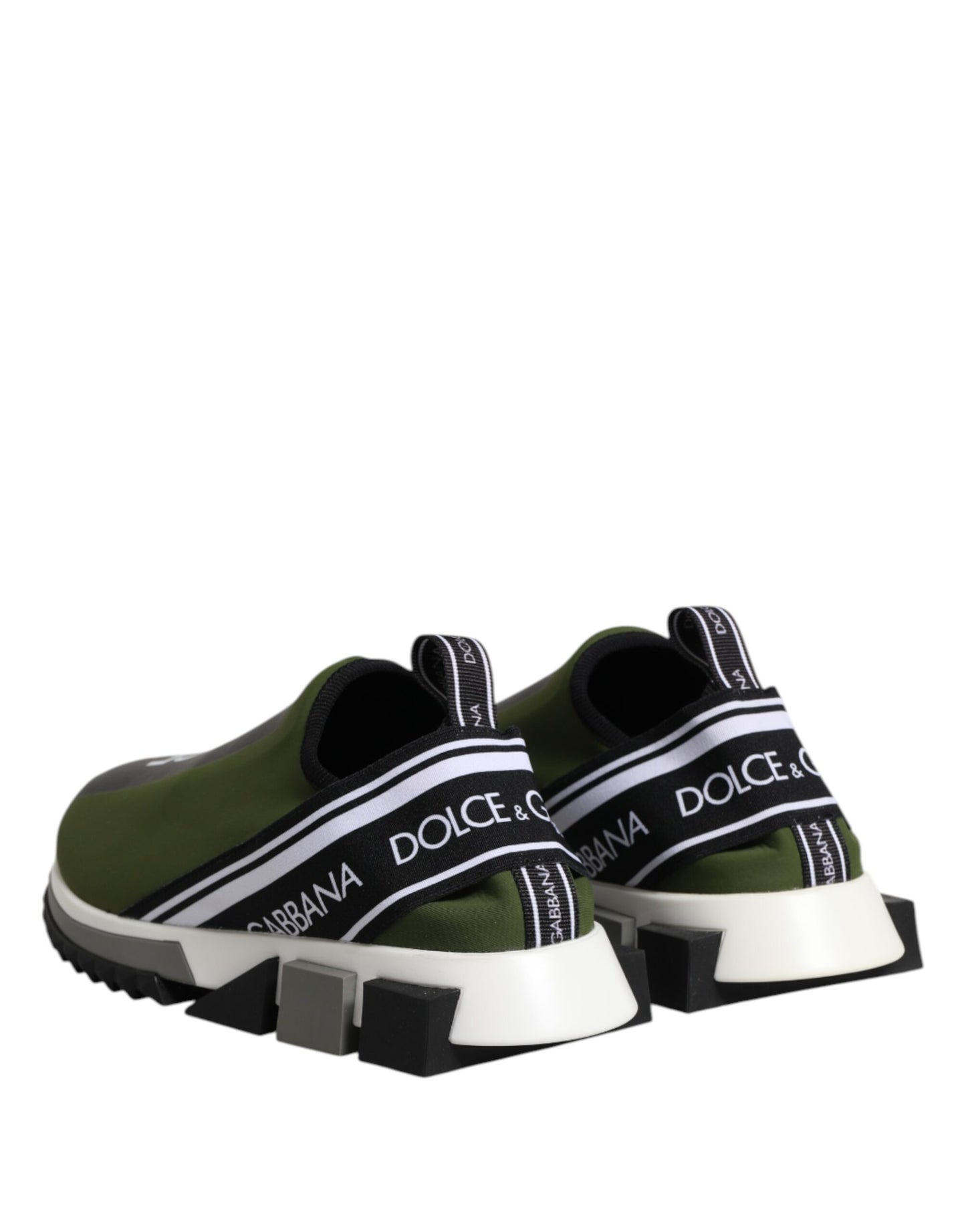 Dolce & Gabbana Green Black Slip On Sorrento Sneakers Shoes Dolce & Gabbana
