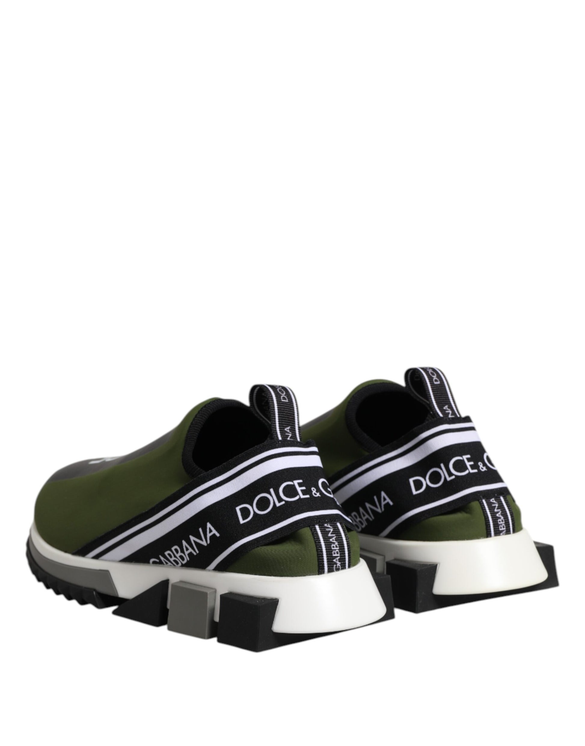 Dolce & Gabbana Green Black Slip On Sorrento Sneakers Shoes Dolce & Gabbana