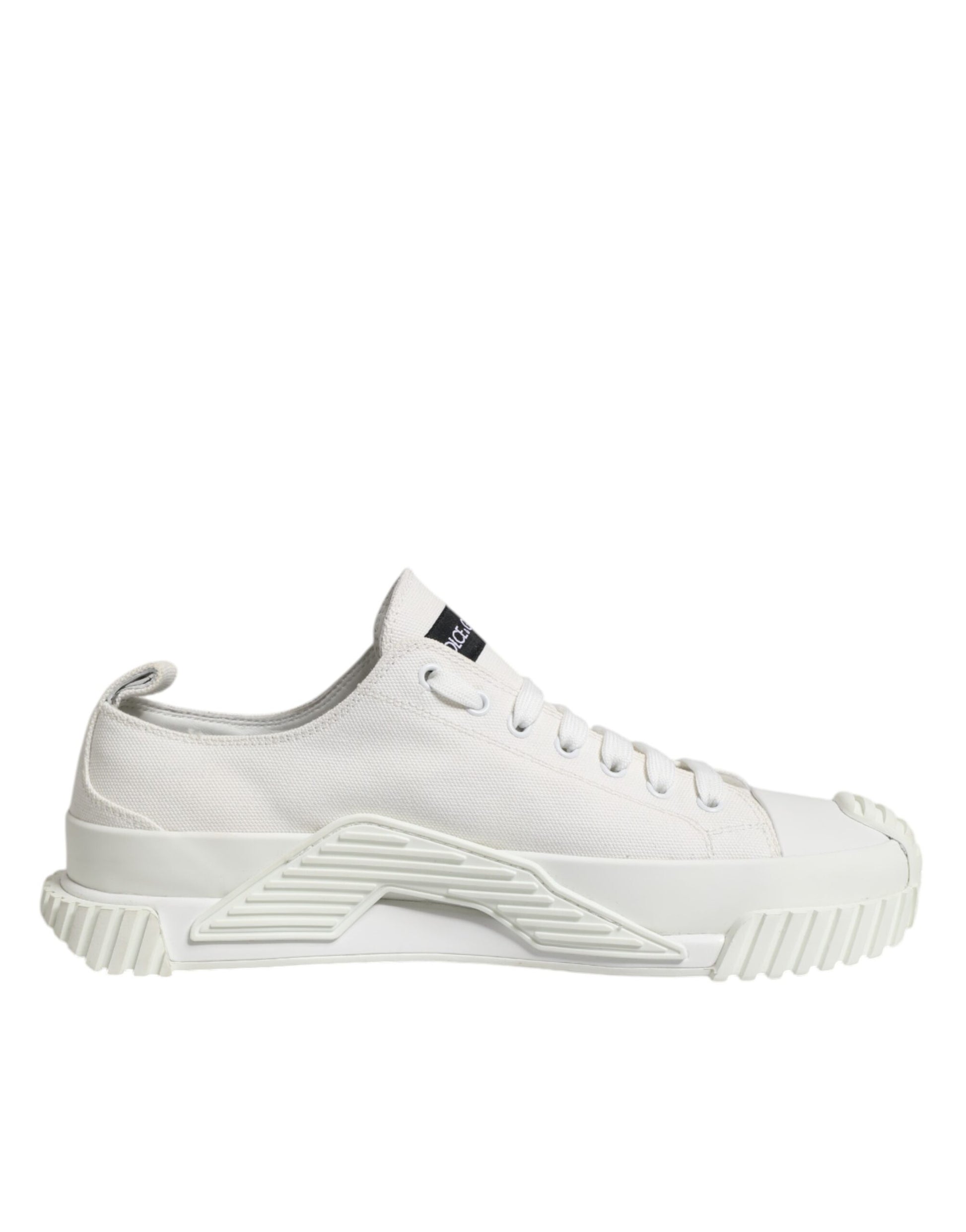 Dolce & Gabbana White Logo Print Lace Up Low Top Sneakers Shoes Dolce & Gabbana