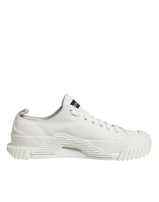 Dolce & Gabbana White Logo Print Lace Up Low Top Sneakers Shoes Dolce & Gabbana