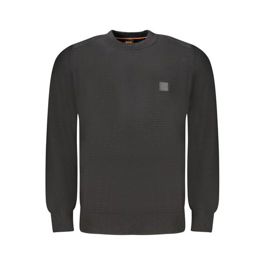 Hugo Boss Black Cotton Men Sweater Hugo Boss