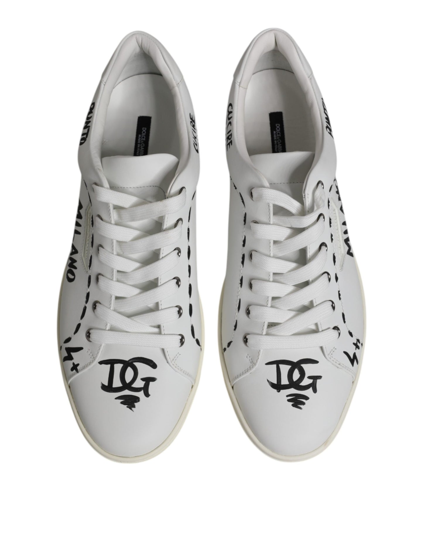 Dolce & Gabbana White London Calf Leather Men Sneakers Shoes Dolce & Gabbana