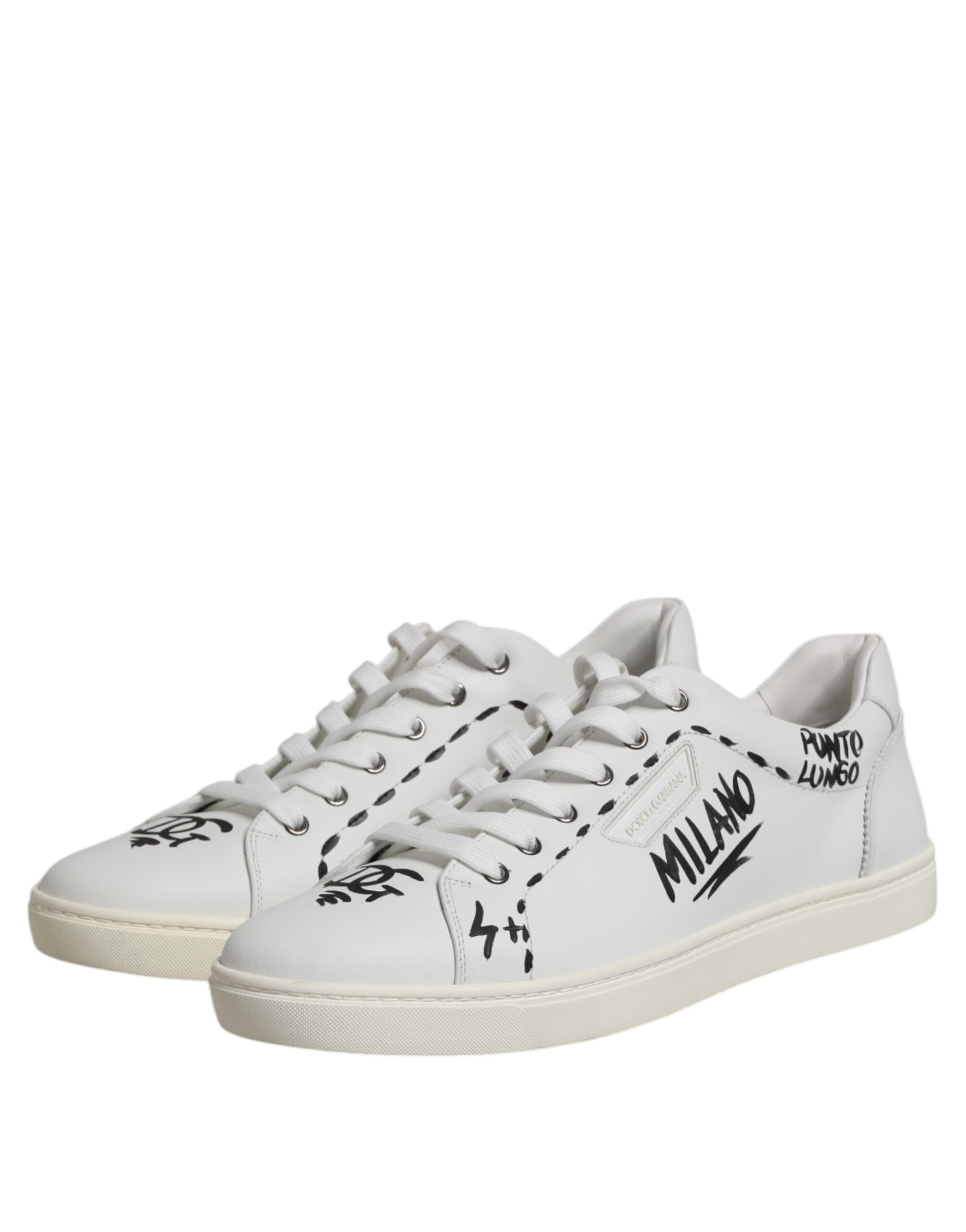 Dolce & Gabbana White London Calf Leather Men Sneakers Shoes Dolce & Gabbana