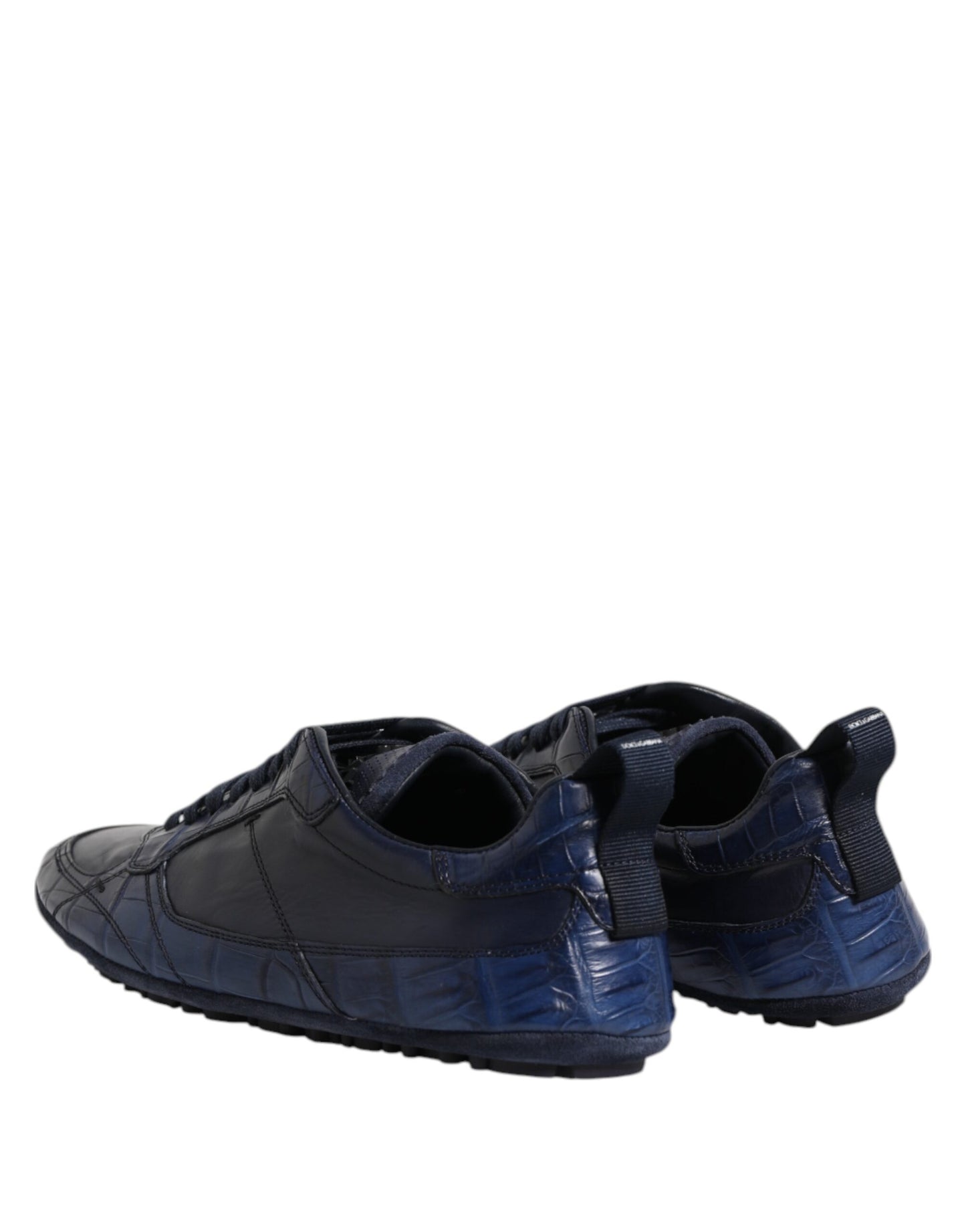 Dolce & Gabbana Dark Blue Leather Low Top Men Sneakers Shoes Dolce & Gabbana