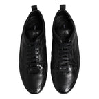 Dolce & Gabbana Black Exotic Leather Low Top Sneakers Shoes