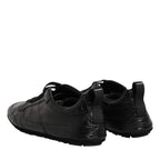 Dolce & Gabbana Black Exotic Leather Low Top Sneakers Shoes