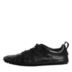 Dolce & Gabbana Black Exotic Leather Low Top Sneakers Shoes