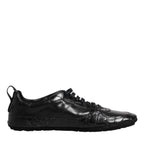 Dolce & Gabbana Black Exotic Leather Low Top Sneakers Shoes