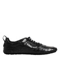Dolce & Gabbana Black Exotic Leather Low Top Sneakers Shoes