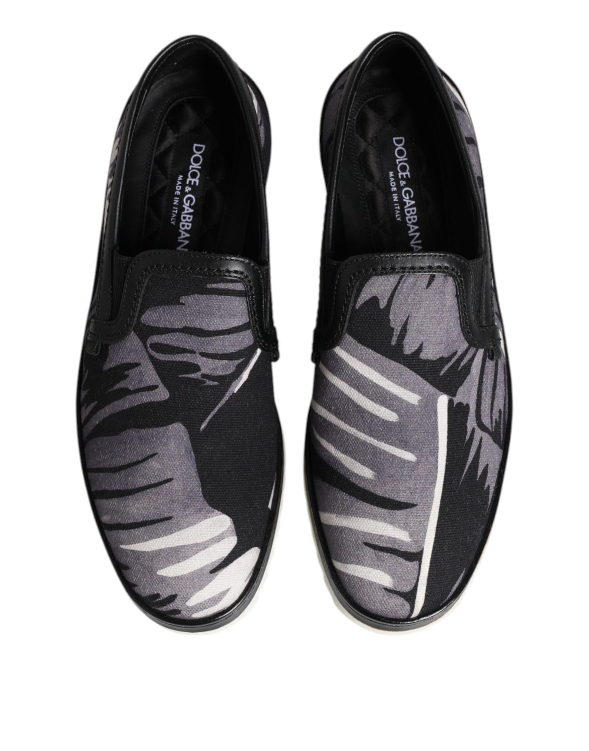 Dolce & Gabbana Black Tropical Slip On Men Sneakers Shoes Dolce & Gabbana