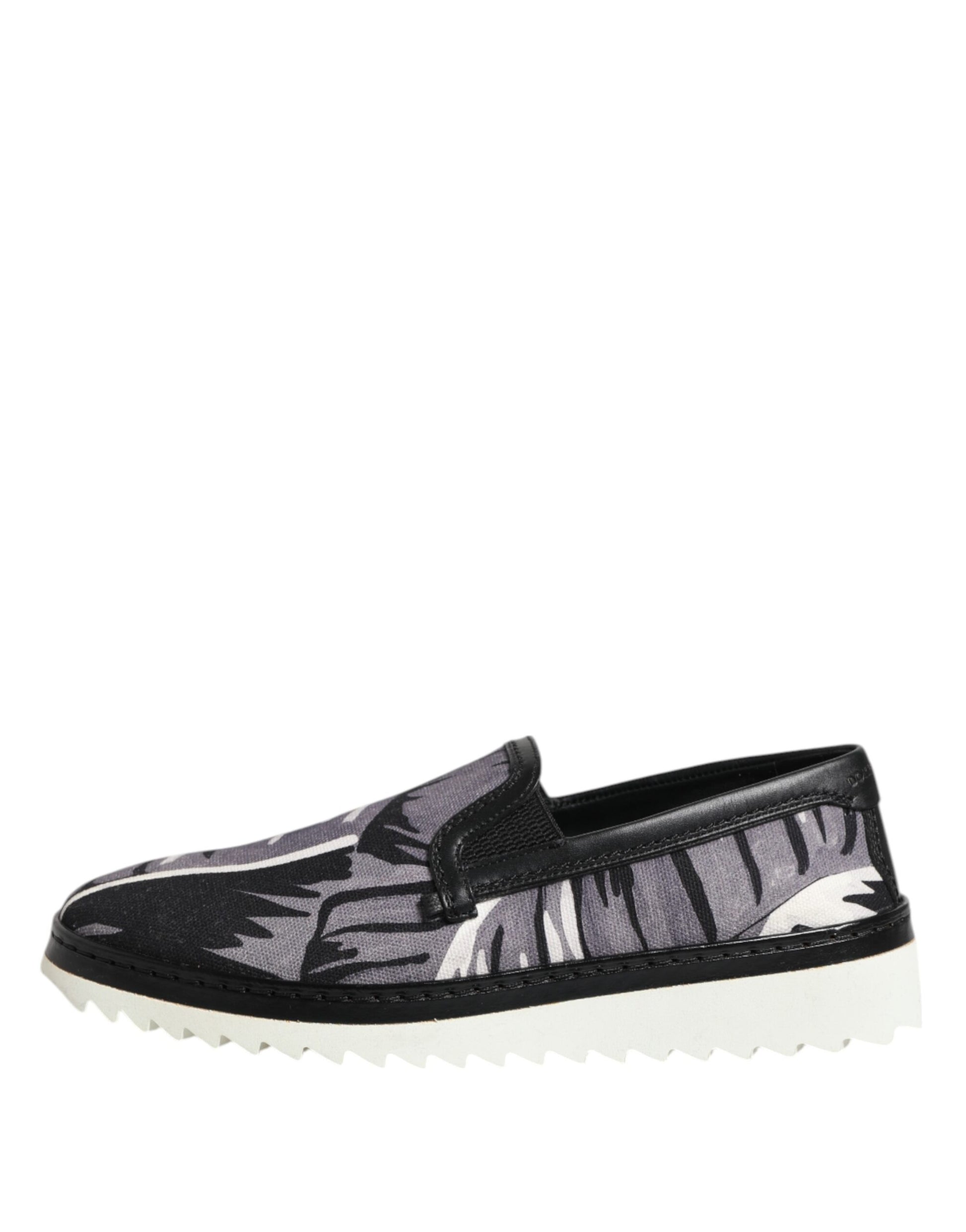 Dolce & Gabbana Black Tropical Slip On Men Sneakers Shoes Dolce & Gabbana