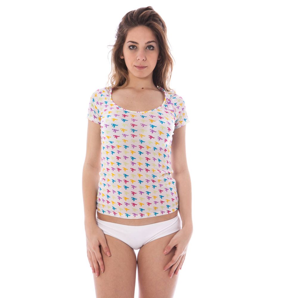 A-Style White Nylon Women T-Shirt A-Style