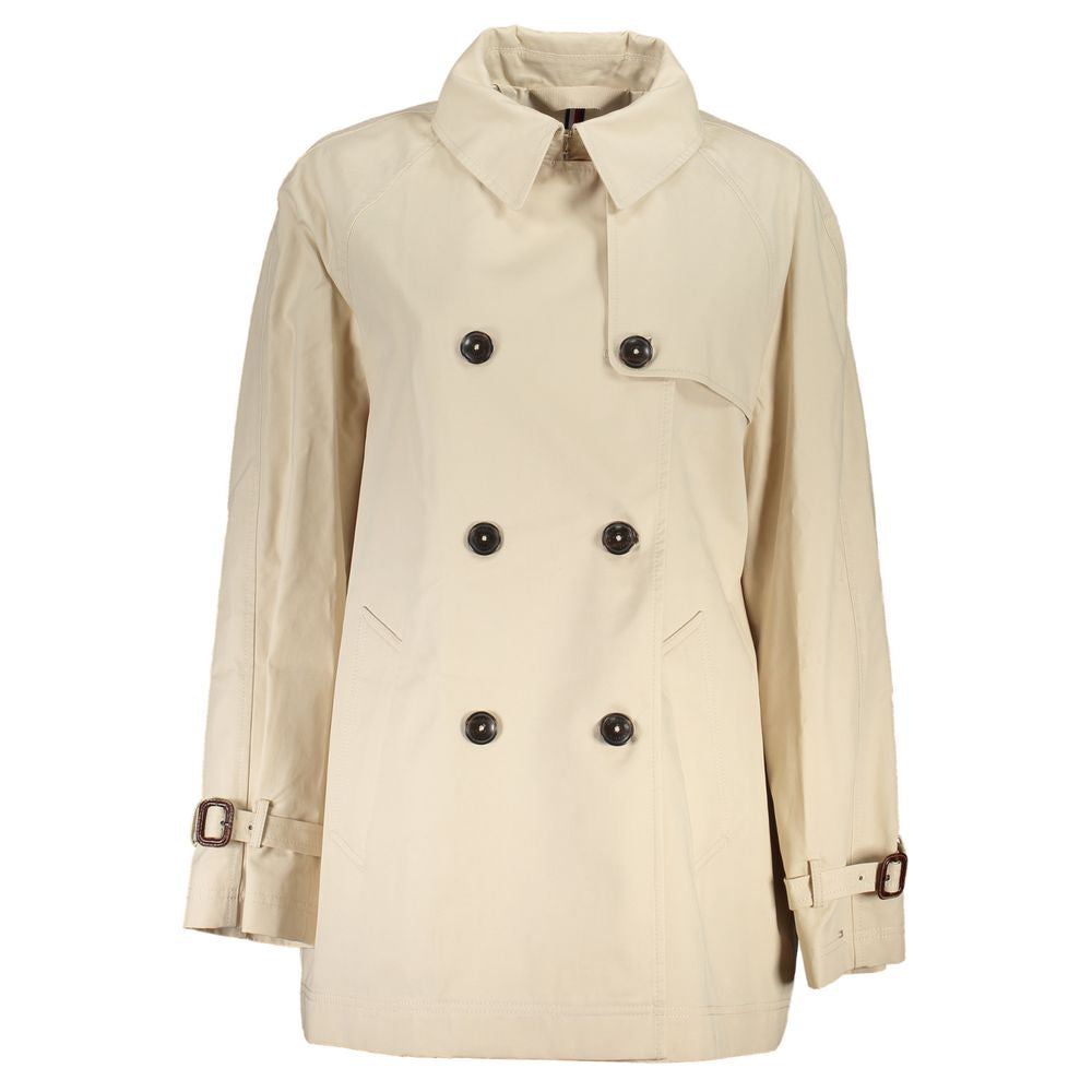 Tommy Hilfiger Beige Cotton Womens Trench Coat - Eljoys Fashion 