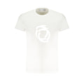 White cotton men's T-shirt by Trussardi featuring a classic crew neck and minimalist style.