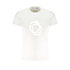 White cotton men's T-shirt by Trussardi featuring a classic crew neck and minimalist style.