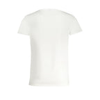 White cotton men's T-shirt by Trussardi, featuring a classic fit with short sleeves and a round neckline.