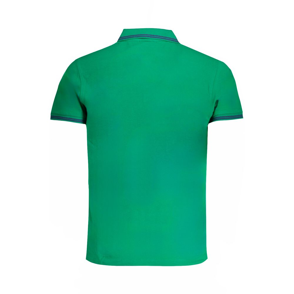 Cavalli Class Verde cotton men's polo shirt with a classic collar and short sleeves, stylish and comfortable casual wear.