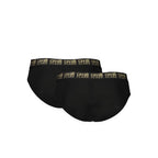 Black cotton men's underwear by Cavalli Class, featuring a comfortable fit and stylish design.