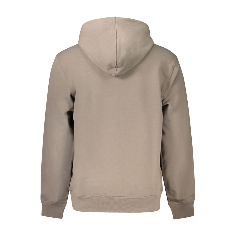 Calvin Klein men's hoodie in brown cotton, featuring a comfortable fit and classic design with the brand logo.