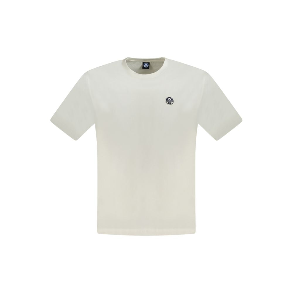 North Sails Bianco cotton men's T-shirt featuring a classic crew neck and minimalist design, displayed on a plain background.