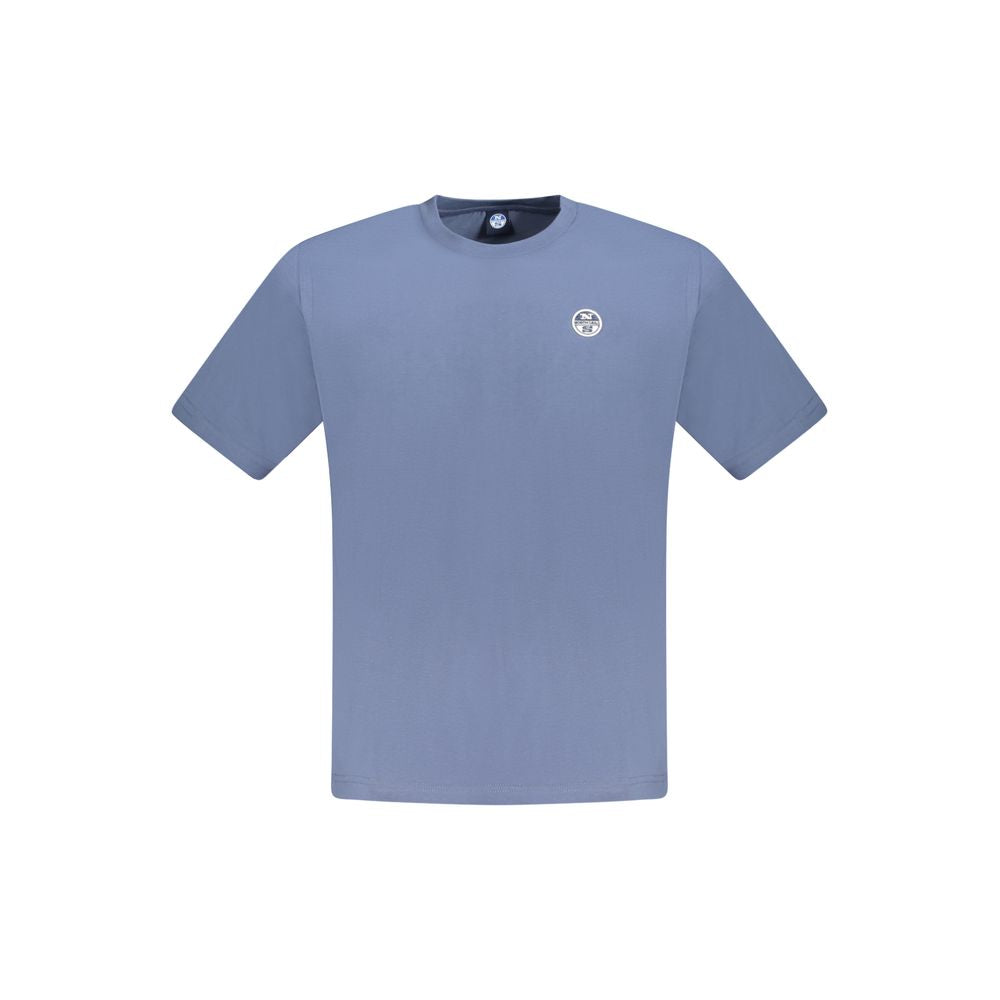 Blue cotton men's T-shirt by North Sails, featuring a classic crew neckline and minimalist design.