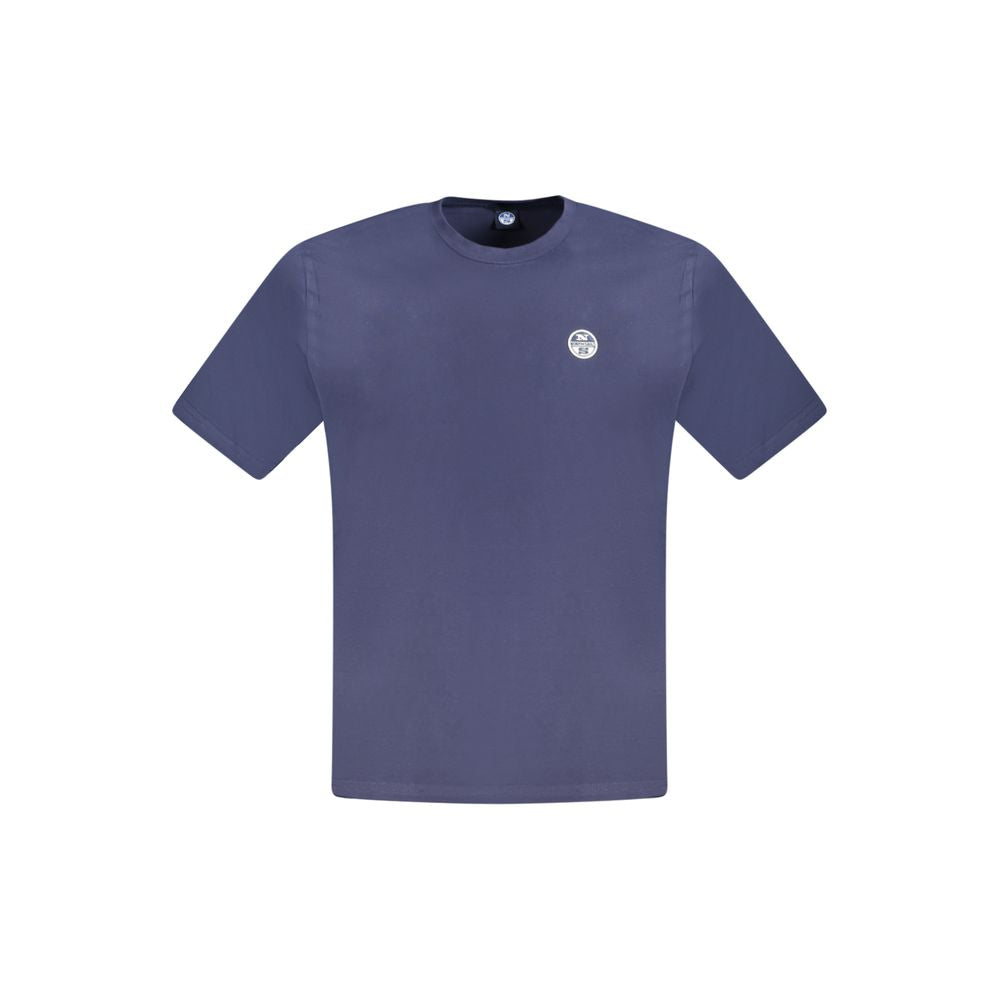 Blue cotton men's T-shirt by North Sails, featuring a classic fit and crew neckline, shown on a plain background.
