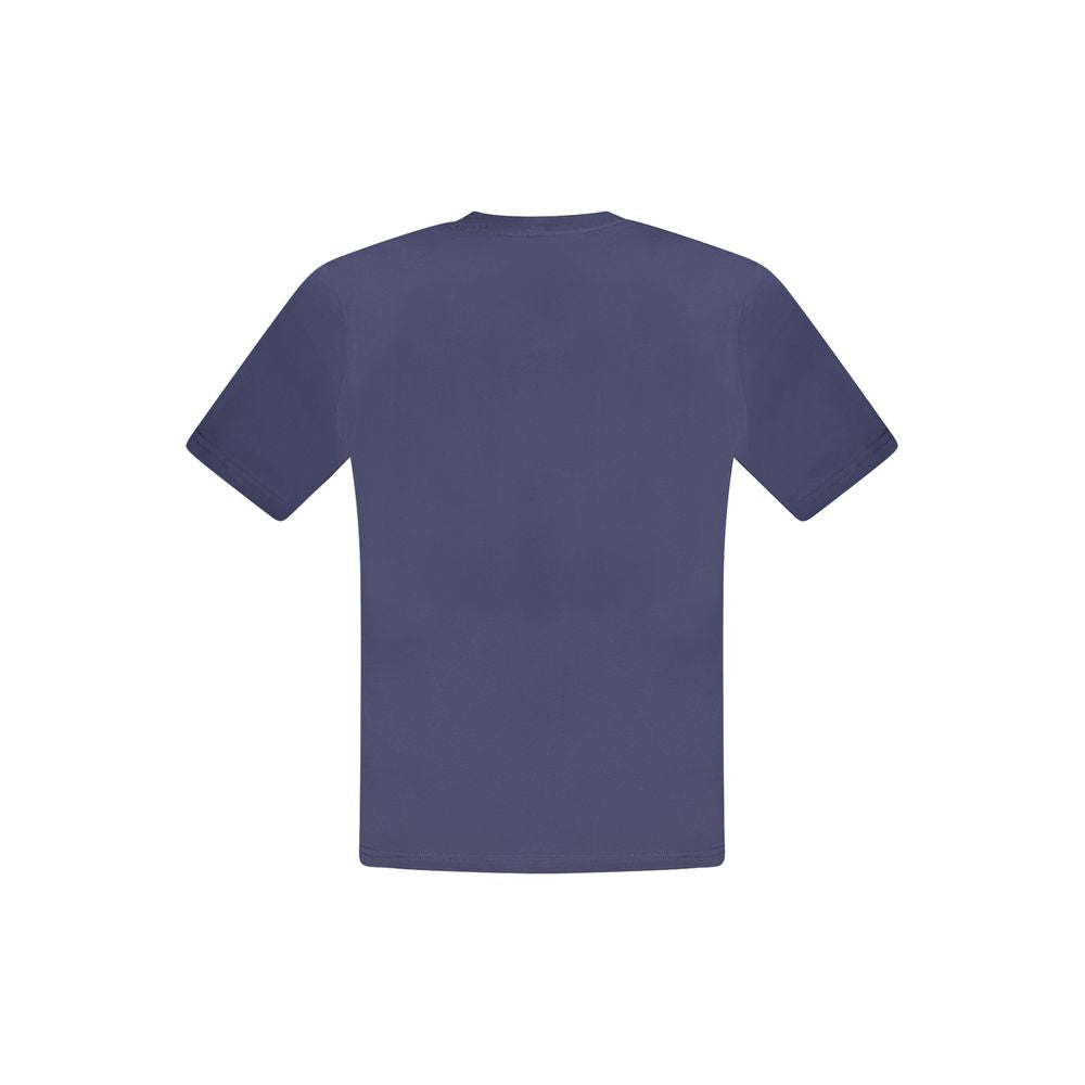 Blue cotton men's T-shirt by North Sails displayed flat with short sleeves and crew neckline.
