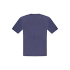 Blue cotton men's T-shirt by North Sails displayed flat with short sleeves and crew neckline.