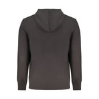 Calvin Klein black cotton men's hoodie displayed with front view showing logo and soft fabric texture.