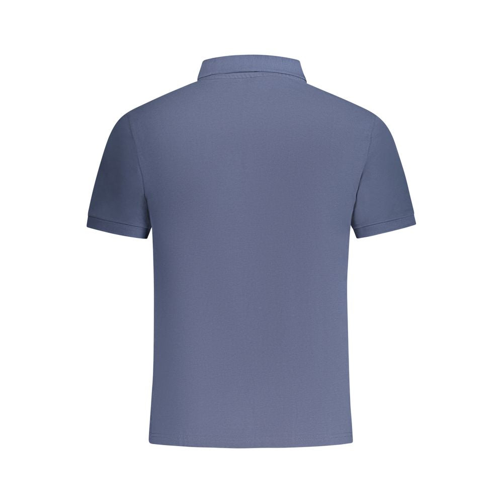 Men's North Sails blue cotton polo shirt with collar and short sleeves, casual and comfortable for everyday wear.