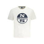 White cotton men's T-shirt by North Sails featuring a classic crew neck and simple design.