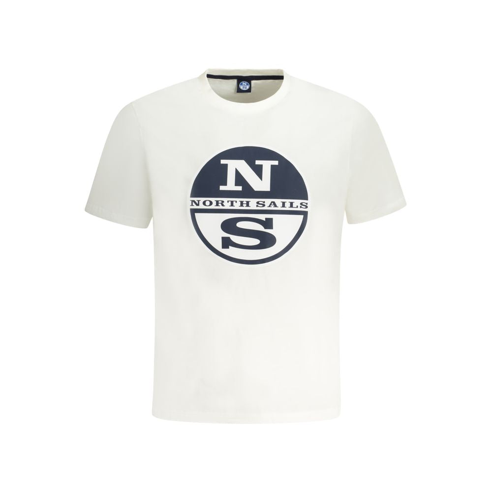 White cotton men's T-shirt by North Sails featuring a classic crew neck and simple design.